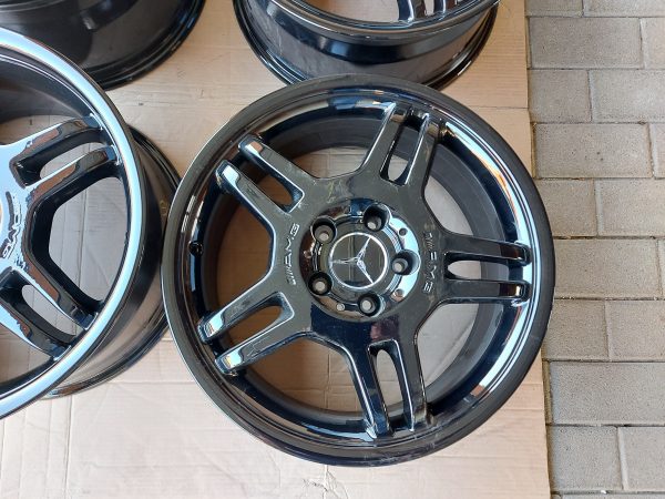 Original AMG Mercedes Felgen 7,5 J x 17 Zoll E Klasse W 124, SLK + CLK + W 203 schwarz matt – Bild 5