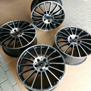 MERCEDES CLK W 209 + SLK 171 + W 203 ORIGINAL AMG FELGEN 7,5 J + 8,5 J x 18 ZOLL SCHWARZ